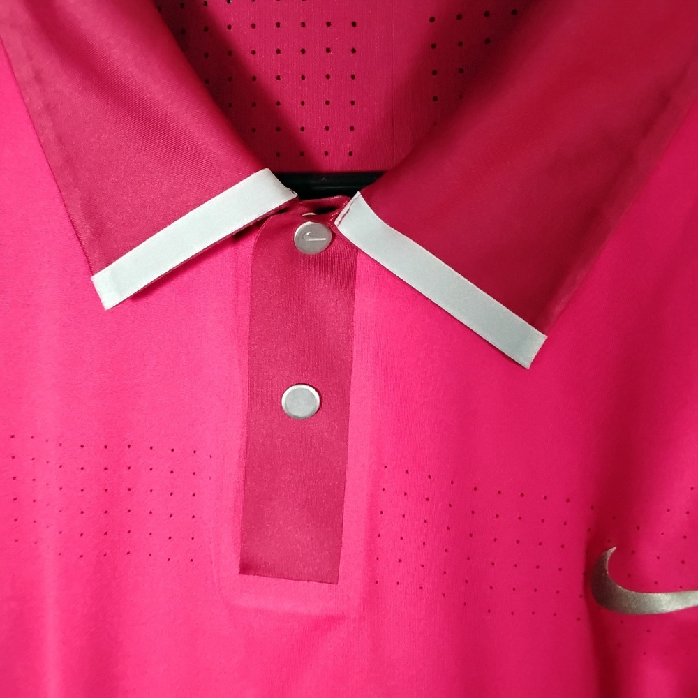 Nike Tiger Woods Collection Golf Polo Shirt Mens XXL RED Dri-Fit adv Performance - Picture 5 of 10